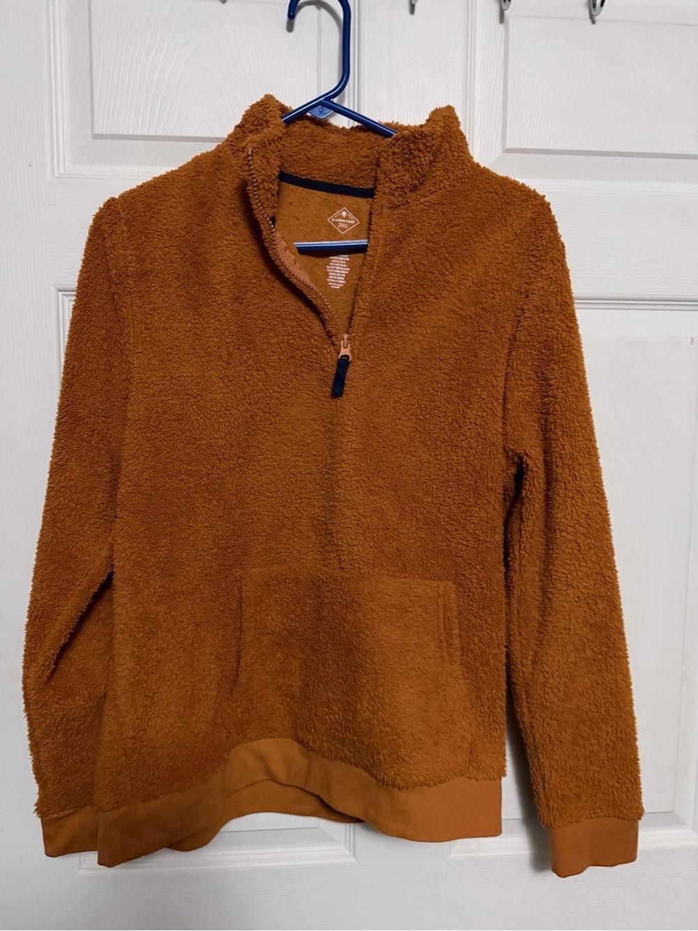 St. John's Bay Rust Brown Sherpa Half-Zip Pullover